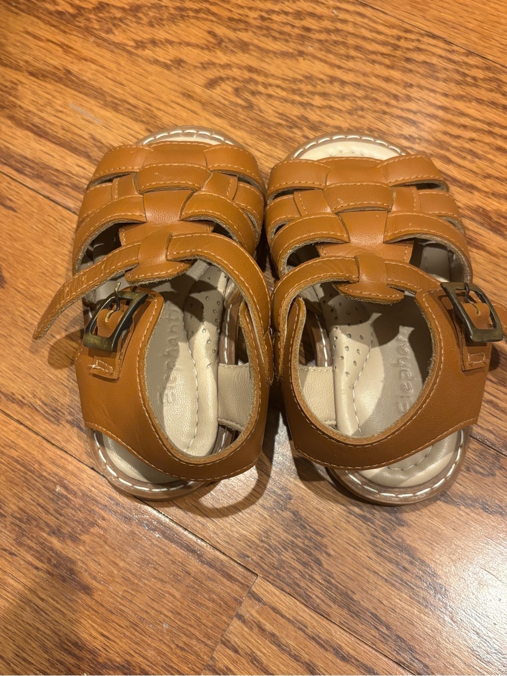 Elephantito Tan Woven Fisherman Sandals for Kids